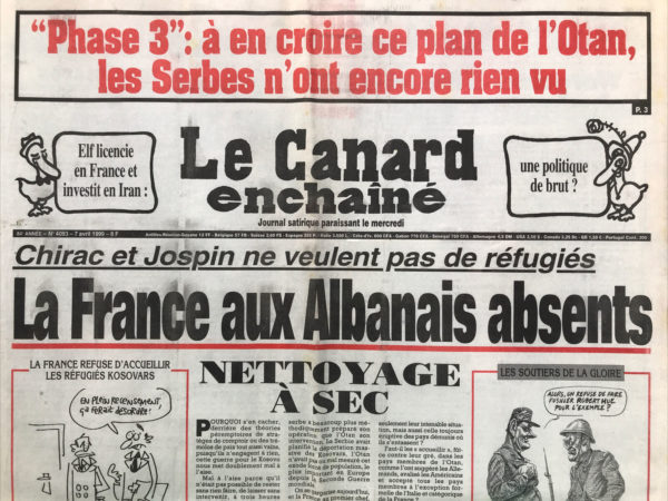 N° 4093 du Canard Enchaîné -  7 Avril 1999