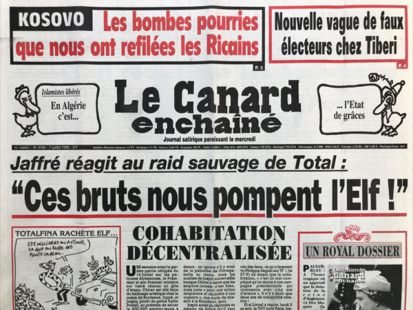N° 4106 du Canard Enchaîné -  7 Juillet 1999