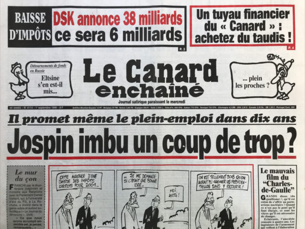 N° 4114 du Canard Enchaîné -  1 Septembre 1999