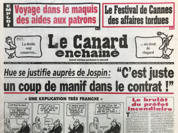 N° 4120 du Canard Enchaîné -  13 Octobre 1999
