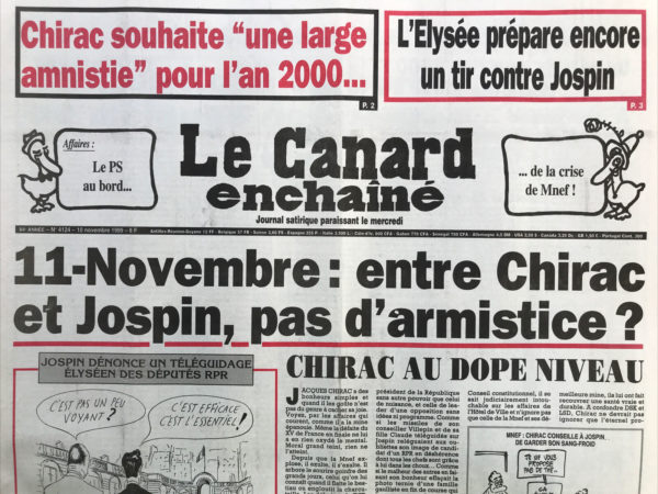N° 4124 du Canard Enchaîné -  10 Novembre 1999