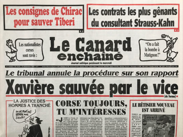 N° 4129 du Canard Enchaîné -  15 Décembre 1999