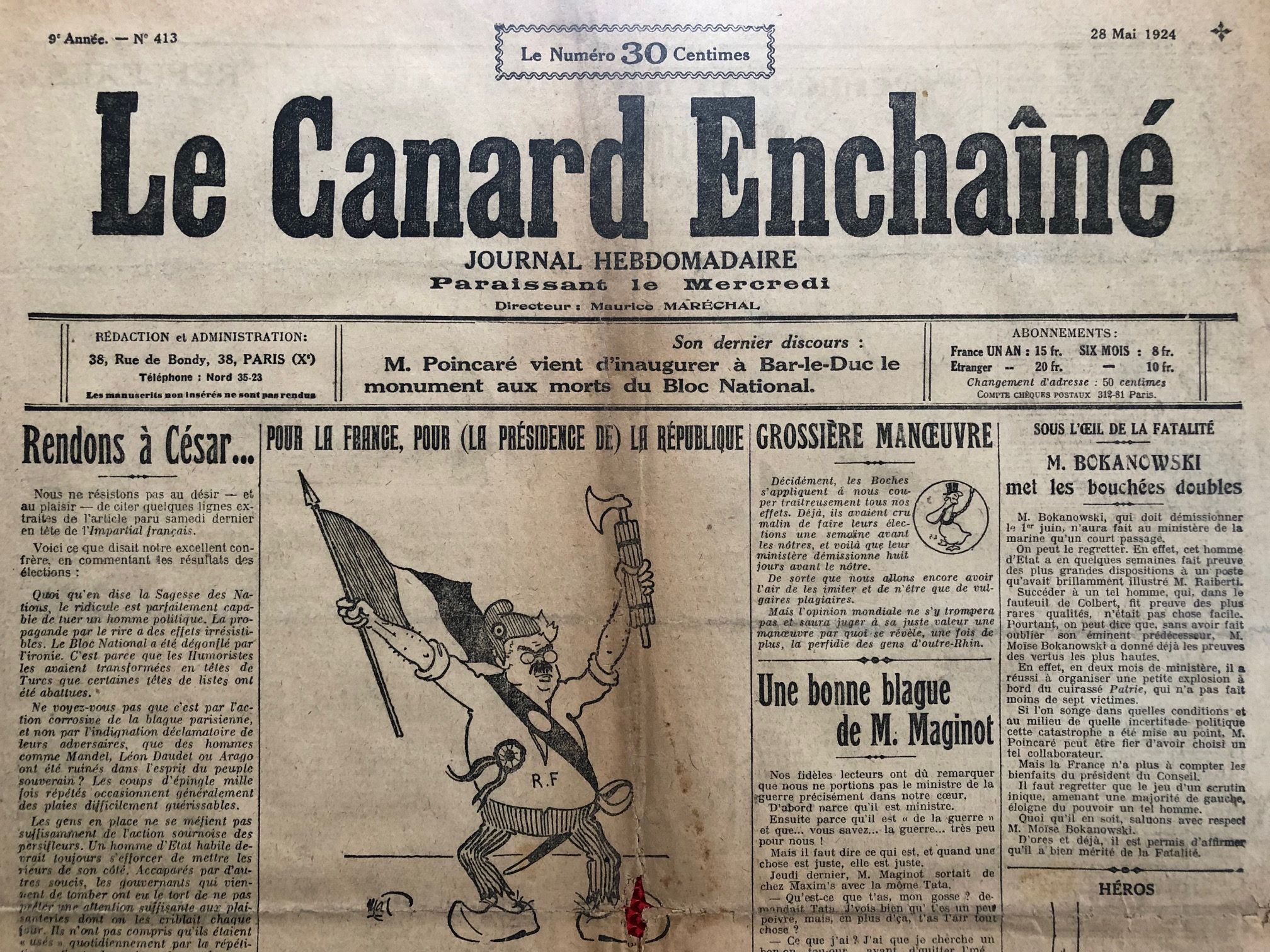 Couac ! | Acheter un Canard | Vente d'Anciens Journaux du Canard Enchaîné. Des Journaux Satiriques de Collection, Historiques & Authentiques de 1916 à 2004 ! | 413 1