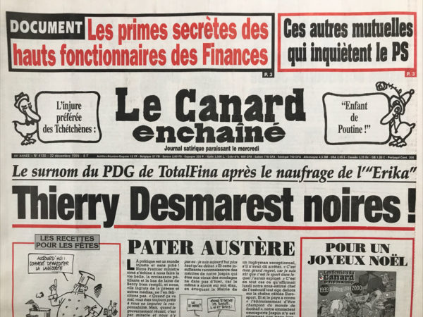 N° 4130 du Canard Enchaîné -  22 Décembre 1999
