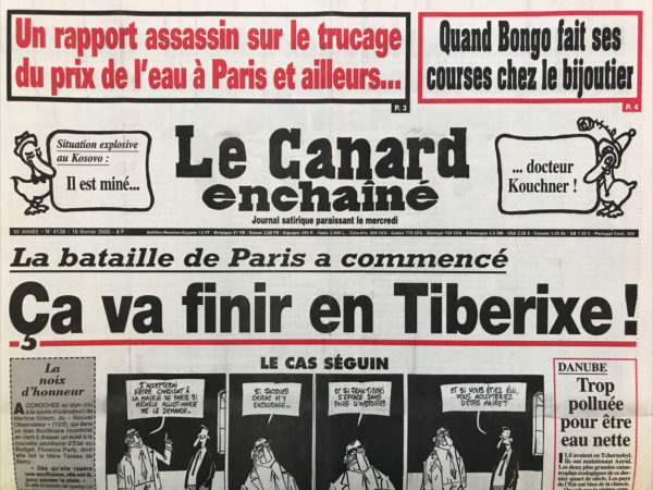 N° 4138 du Canard Enchaîné -  16 Février 2000