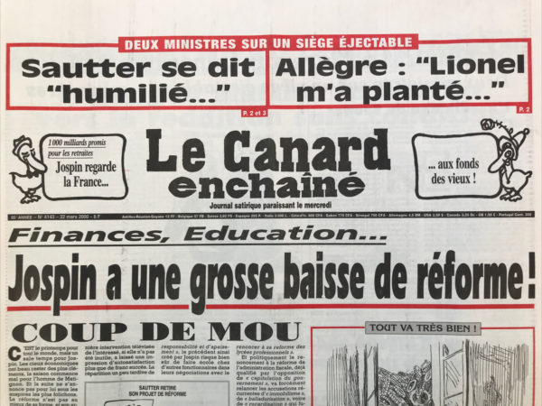 N° 4143 du Canard Enchaîné -  22 Mars 2000