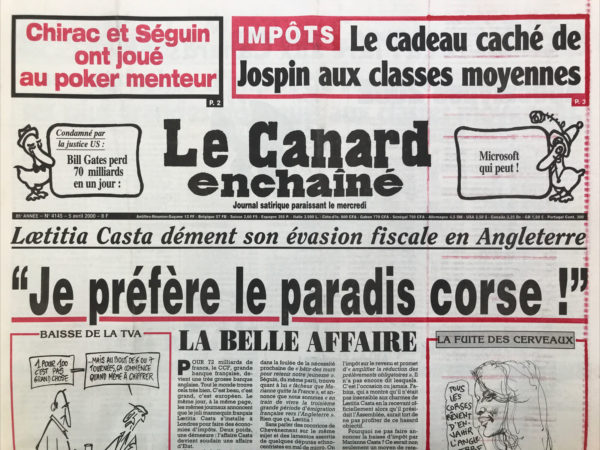 N° 4145 du Canard Enchaîné -  5 Avril 2000