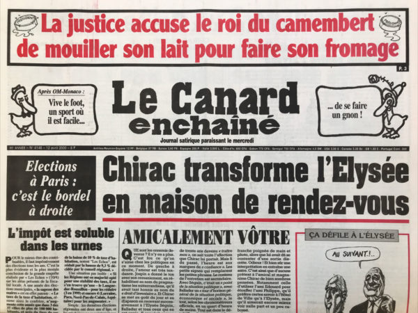 N° 4146 du Canard Enchaîné -  12 Avril 2000