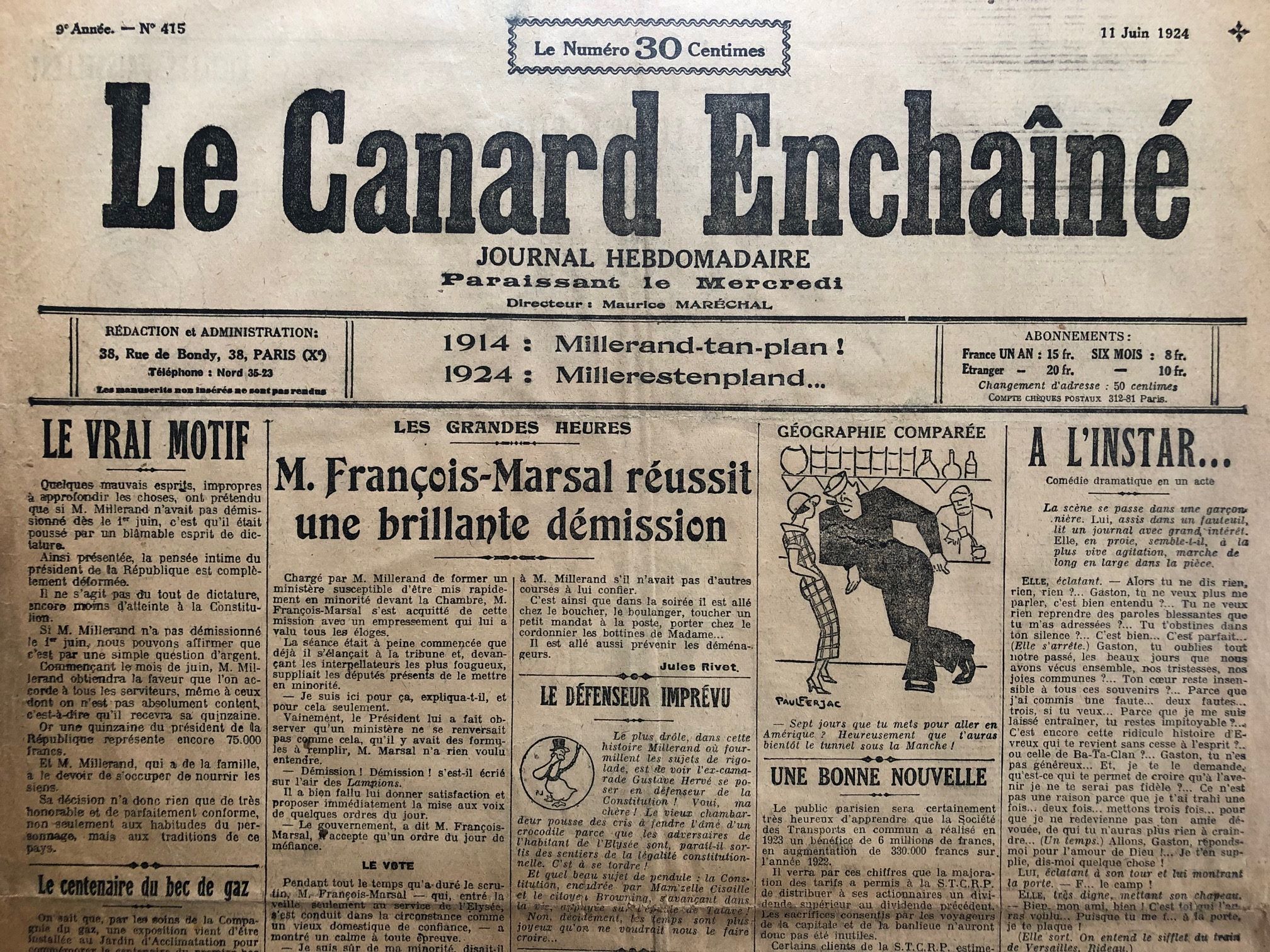 Couac ! | Acheter un Canard | Vente d'Anciens Journaux du Canard Enchaîné. Des Journaux Satiriques de Collection, Historiques & Authentiques de 1916 à 2004 ! | 415