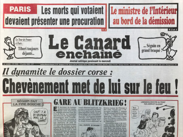 N° 4160 du Canard Enchaîné -  19 Juillet 2000