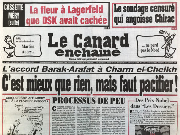 N° 4173 du Canard Enchaîné -  18 Octobre 2000