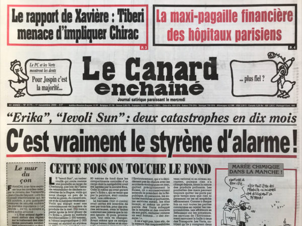 N° 4175 du Canard Enchaîné -  1 Novembre 2000
