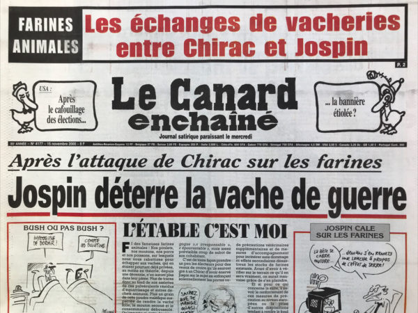 N° 4177 du Canard Enchaîné -  15 Novembre 2000