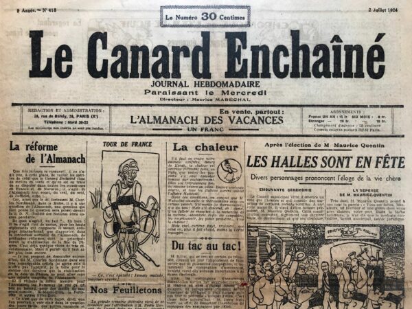 N° 418 du Canard Enchaîné -  2 Juillet 1924