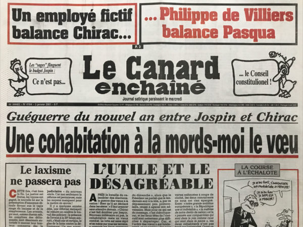 N° 4184 du Canard Enchaîné -  3 Janvier 2001