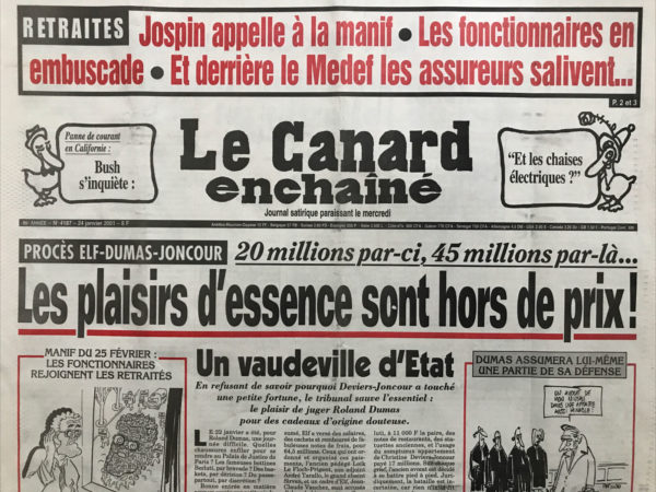N° 4187 du Canard Enchaîné -  24 Janvier 2001