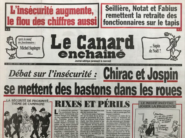 N° 4188 du Canard Enchaîné -  31 Janvier 2001