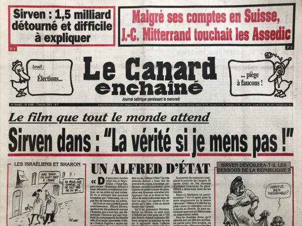 N° 4189 du Canard Enchaîné -  7 Février 2001