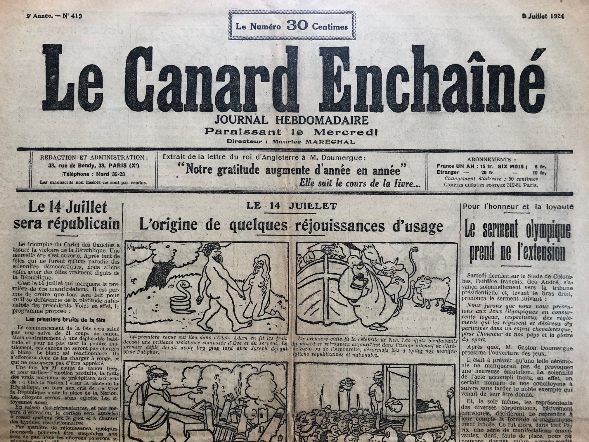 Couac ! | Acheter un Canard | Vente d'Anciens Journaux du Canard Enchaîné. Des Journaux Satiriques de Collection, Historiques & Authentiques de 1916 à 2004 ! | 419