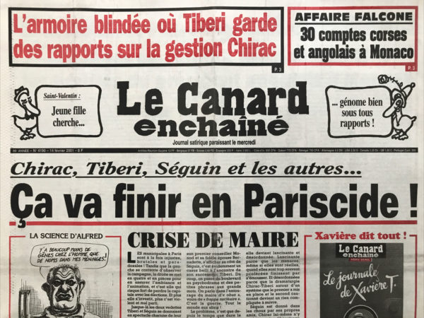 N° 4190 du Canard Enchaîné -  14 Février 2001
