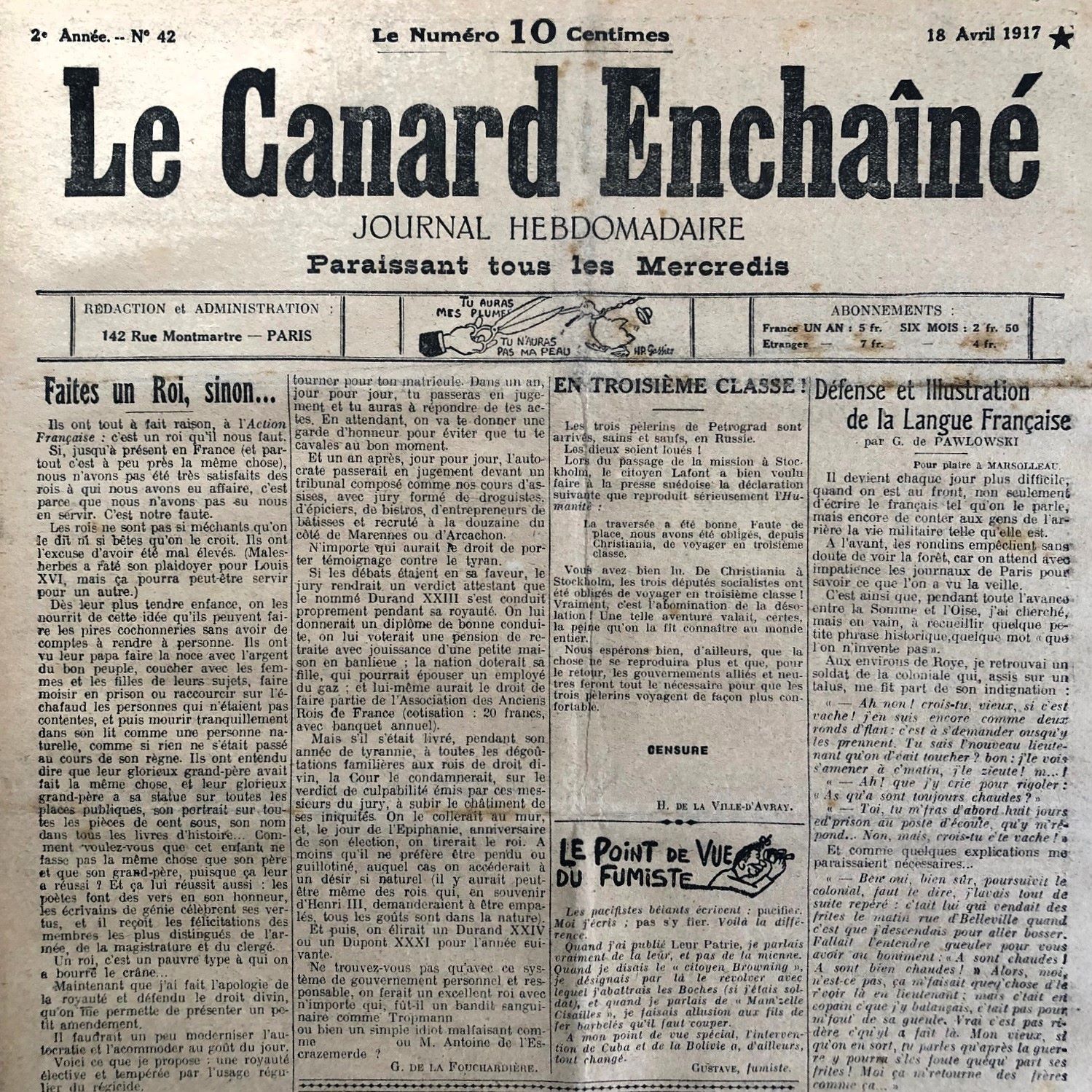Couac ! | Acheter un Canard | Vente d'Anciens Journaux du Canard Enchaîné. Des Journaux Satiriques de Collection, Historiques & Authentiques de 1916 à 2005 ! | 42 5