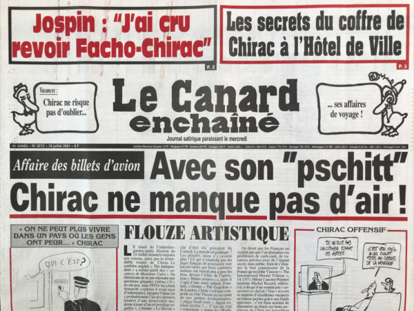 N° 4212 du Canard Enchaîné -  18 Juillet 2001