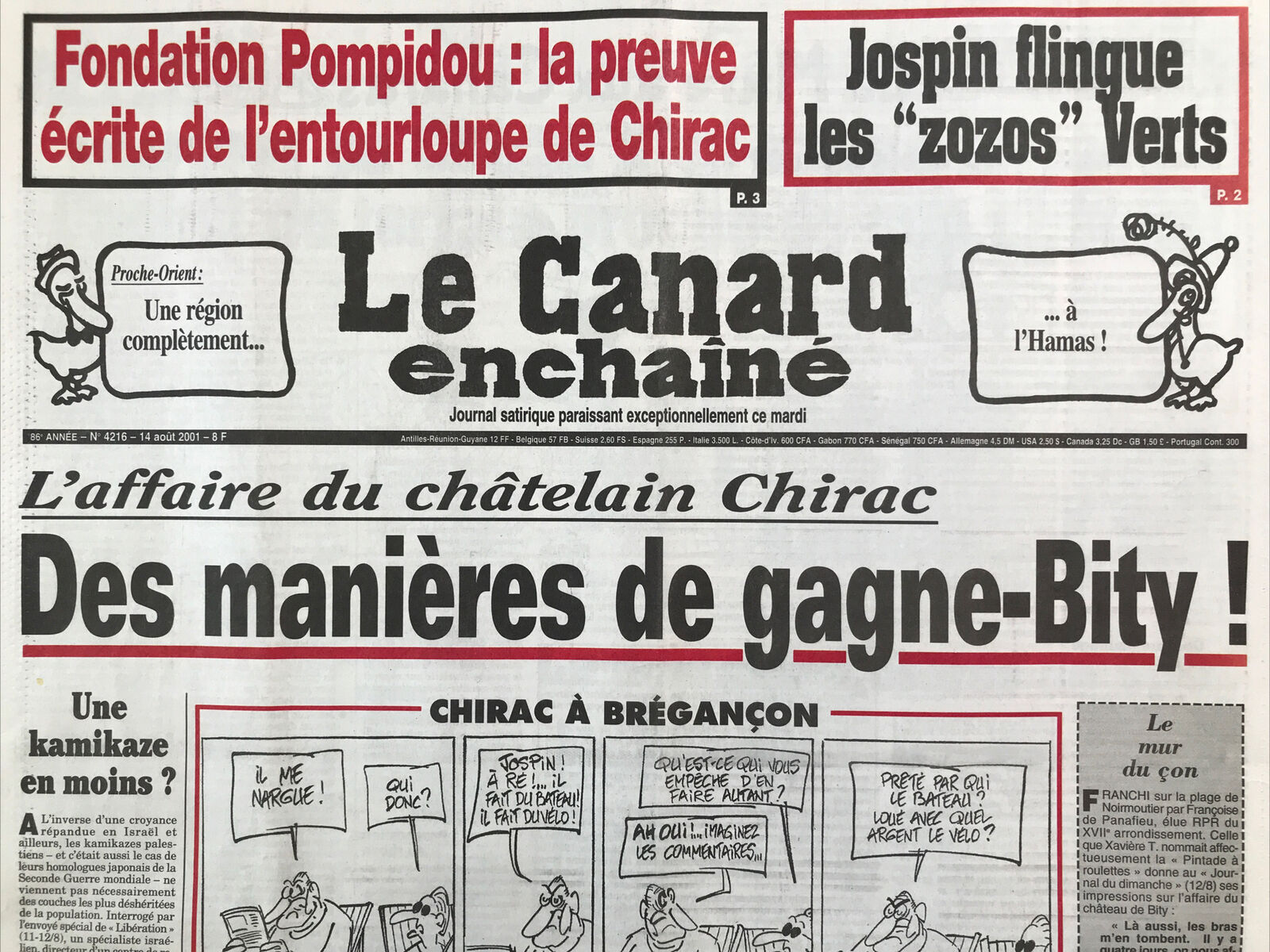 Couac ! | Acheter un Canard | Vente d'Anciens Journaux du Canard Enchaîné. Des Journaux Satiriques de Collection, Historiques & Authentiques de 1916 à 2004 ! | 4216