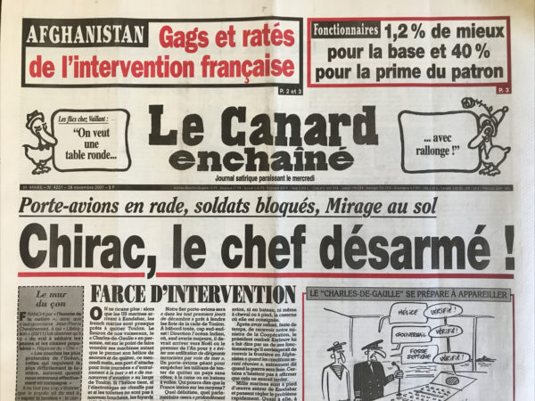 N° 4231 du Canard Enchaîné -  28 Novembre 2001