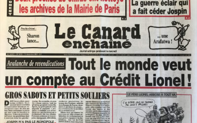 N° 4233 du Canard Enchaîné –  12 Décembre 2001
