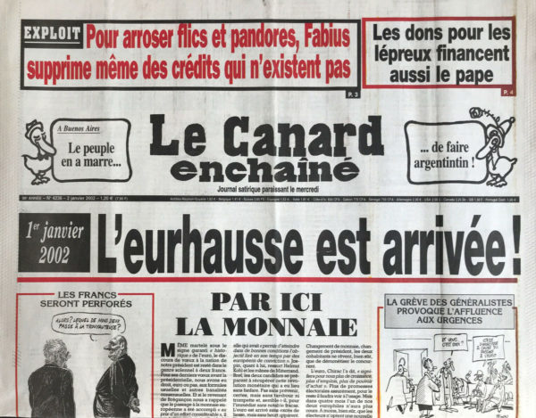 N° 4236 du Canard Enchaîné -  2 Janvier 2002