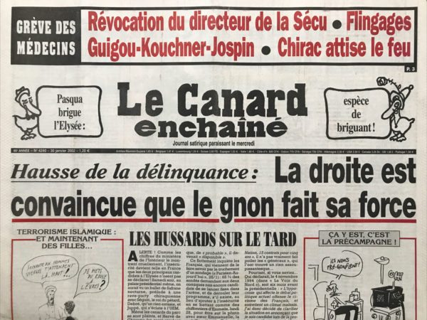 N° 4240 du Canard Enchaîné -  30 Janvier 2002