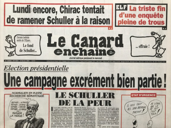 N° 4241 du Canard Enchaîné -  6 Février 2002