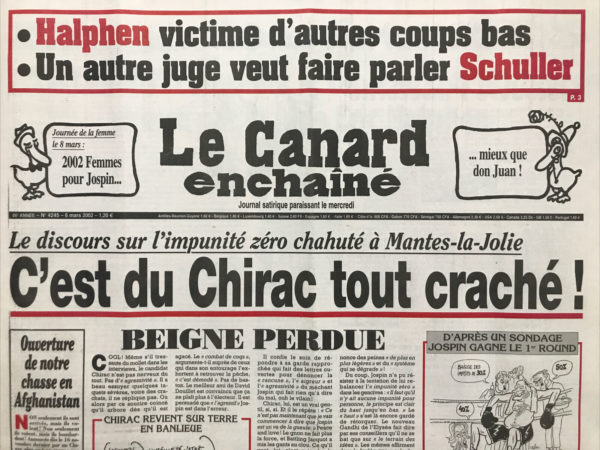 N° 4245 du Canard Enchaîné -  6 Mars 2002