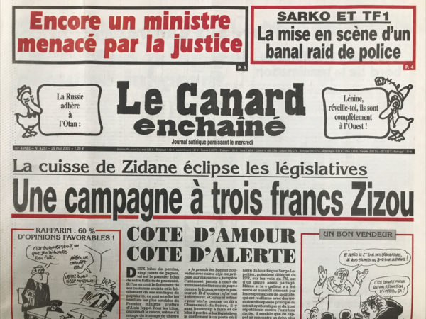 N° 4247 du Canard Enchaîné -  20 Mars 2002