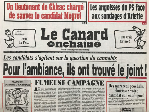 N° 4248 du Canard Enchaîné -  27 Mars 2002