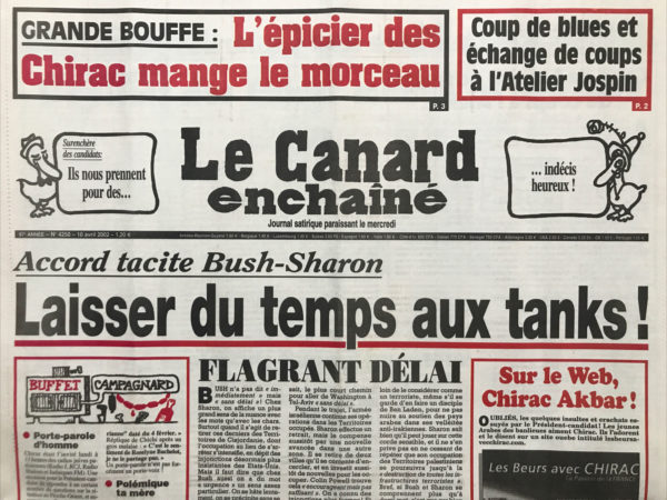 N° 4250 du Canard Enchaîné -  10 Avril 2002