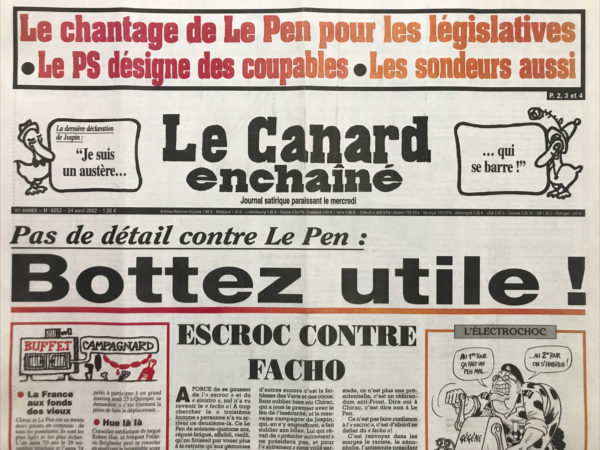 N° 4252 du Canard Enchaîné -  24 Avril 2002