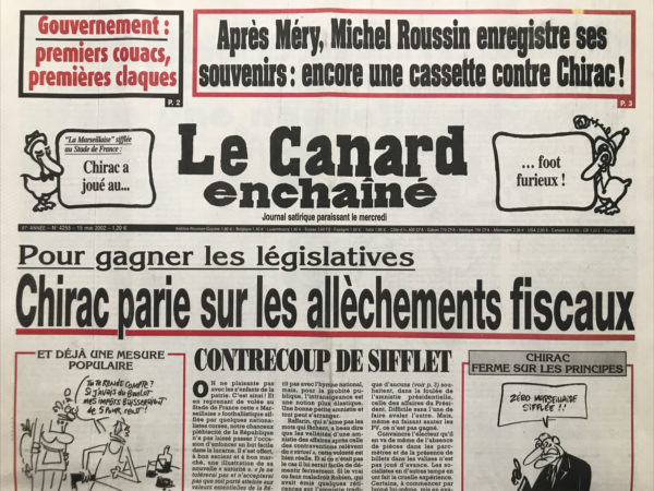 N° 4255 du Canard Enchaîné -  15 Mai 2002