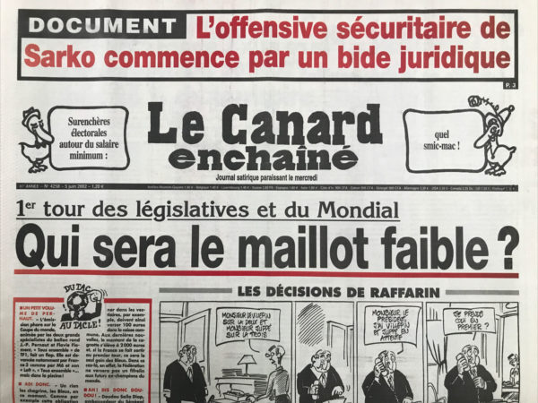 N° 4258 du Canard Enchaîné -  5 Juin 2002