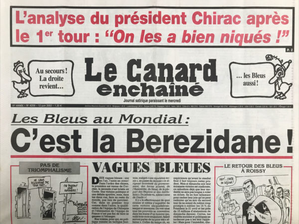 N° 4259 du Canard Enchaîné -  12 Juin 2002