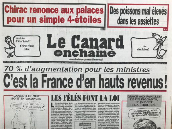 N° 4267 du Canard Enchaîné -  7 Août 2002