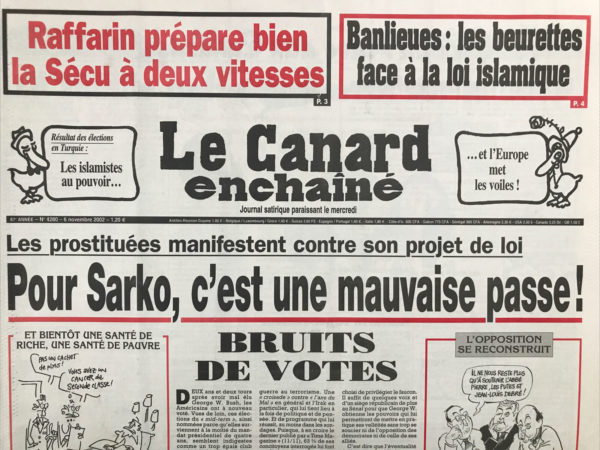 N° 4280 du Canard Enchaîné -  6 Novembre 2002