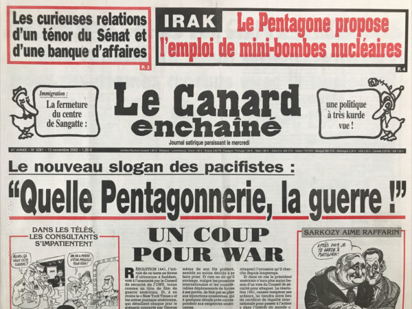 N° 4281 du Canard Enchaîné -  13 Novembre 2002