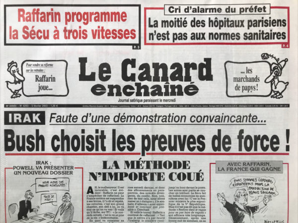 N° 4293 du Canard Enchaîné -  5 Février 2003