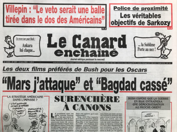 N° 4297 du Canard Enchaîné -  5 Mars 2003