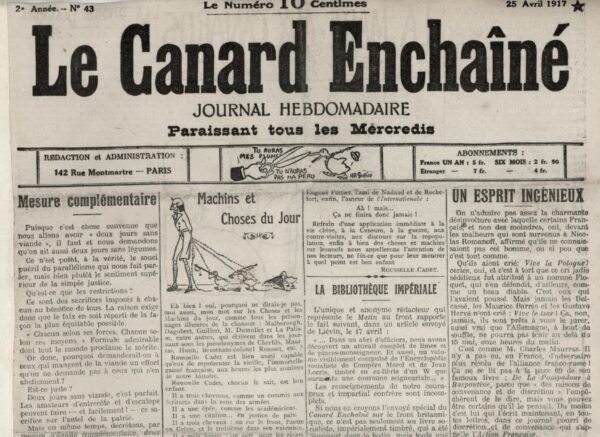 N° 43 du Canard Enchaîné -  25 Avril 1917