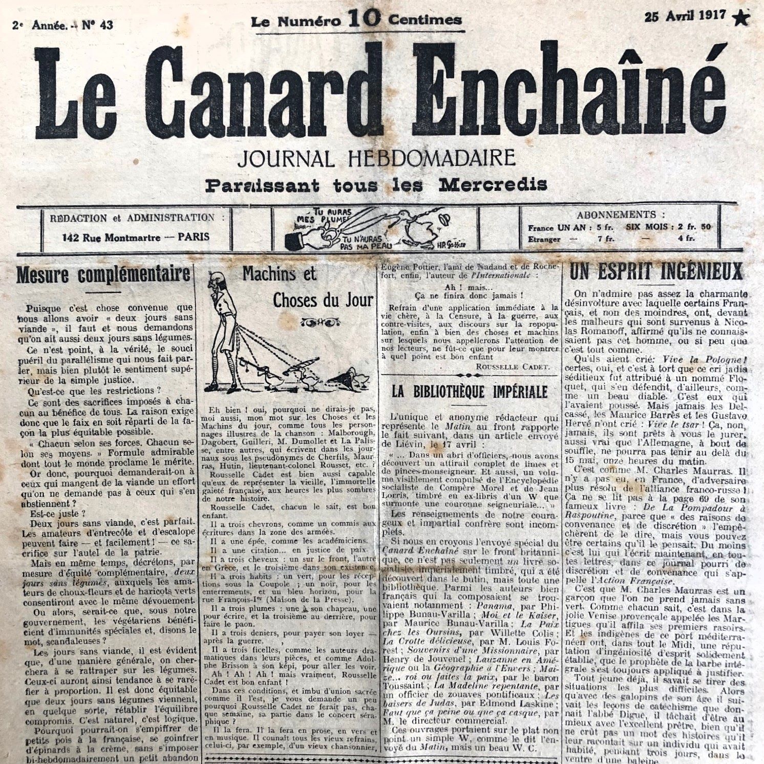 Couac ! | Acheter un Canard | Vente d'Anciens Journaux du Canard Enchaîné. Des Journaux Satiriques de Collection, Historiques & Authentiques de 1916 à 2005 ! | 43 5