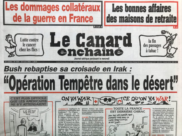 N° 4300 du Canard Enchaîné -  26 Mars 2003