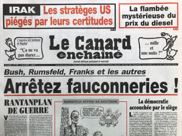 N° 4301 du Canard Enchaîné -  2 Avril 2003
