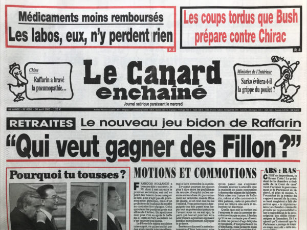 N° 4305 du Canard Enchaîné -  30 Avril 2003
